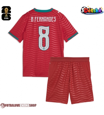 Portugalsko Bruno Fernandes #8 Domácí dres komplet pro Děti MS 2026 Krátkým Rukávem (+ Krátké kalhoty)